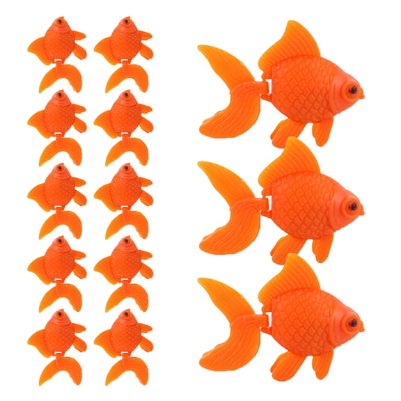 GETAJGHSD Realistic Artificial Fish Figurines, Orange Plastic, Lifelike Details, for Fish Tank, 13Pcs