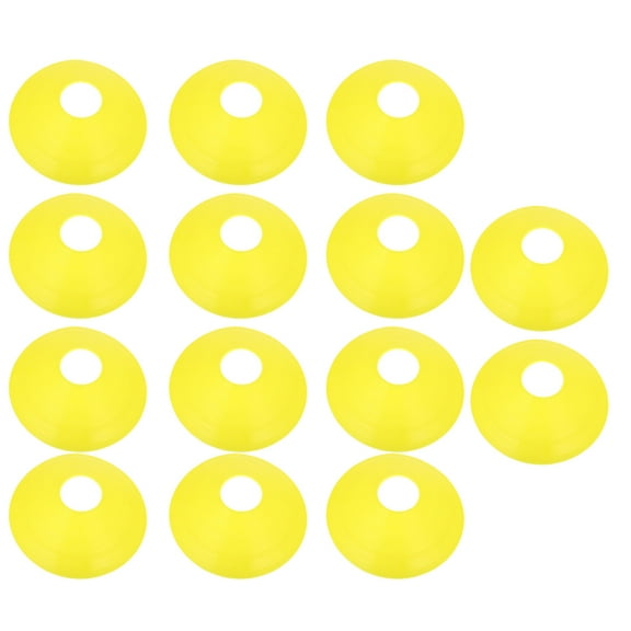 GETAJGHSD 14Pcs Yellow PE Disc Football Cones for Agility Training and Soccer Practice 7.9x7.9in