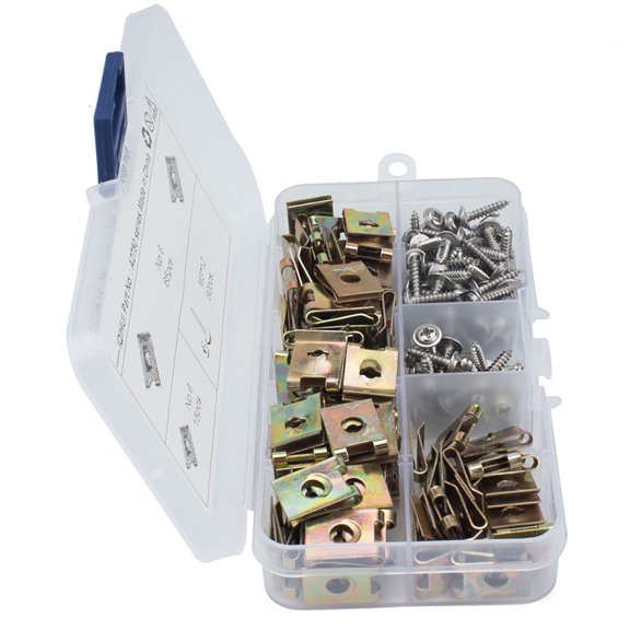 GETAJGHSD 160Pcs Manganese Steel U Shape Motorcycle Bodywork Panel Fasteners for Bumper Fixing