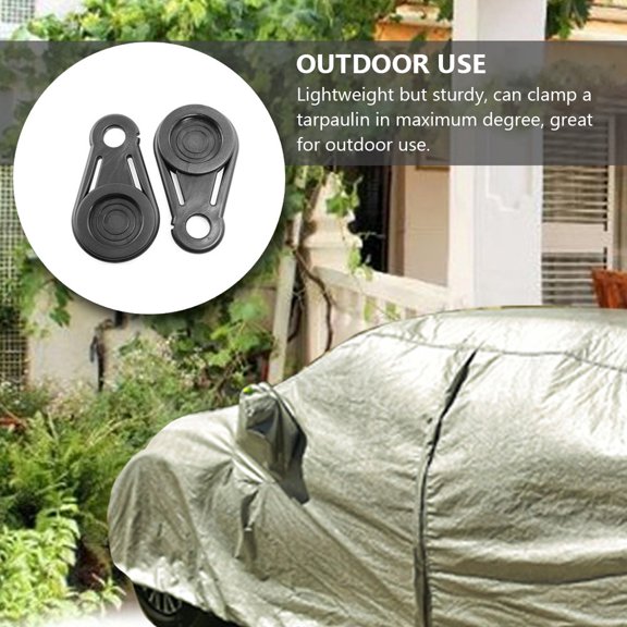 GETAJGHSD 16Pcs Tent Cord Locks Black Plastic Clips for Outdoor Tent Setup and Adjustment