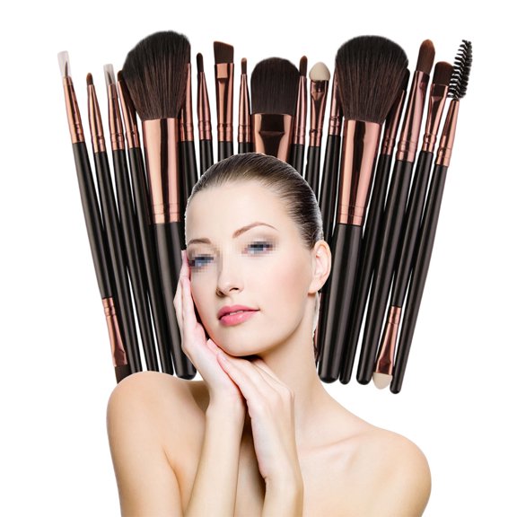 GETAJGHSD 18Pcs Makeup Set with Multi Color Plastic Handle Professional Brushes