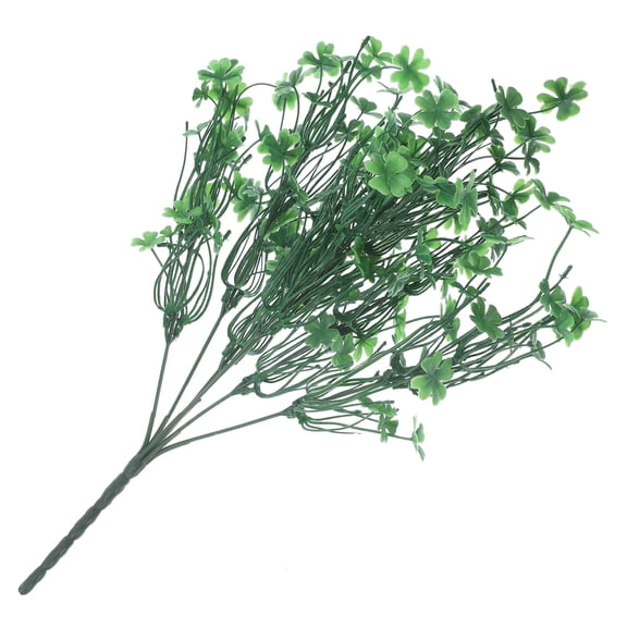 GETAJGHSD 1Pack Artificial Greenery Flowers Plastic Four Leaf Clovers Green for Home Atmosphere