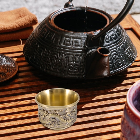 GETAJGHSD 1-Pack Traditional Chinese Tea Cup Zinc Alloy 1.97x1.97x1.38in Ideal for Tea Parties and Receptions