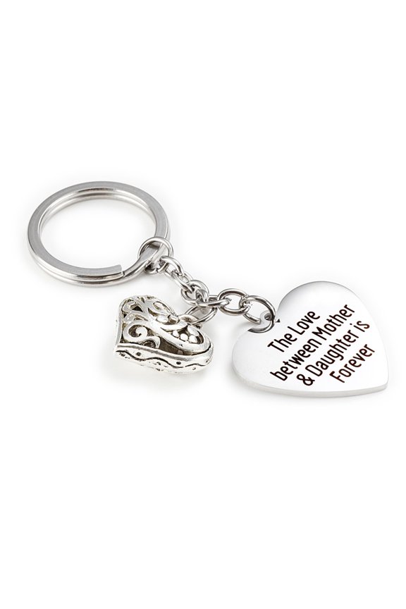 1-Pack Engraved Keyring with Delicate Design, Perfect Mothers Day , 2.6x2.8x0.2cm