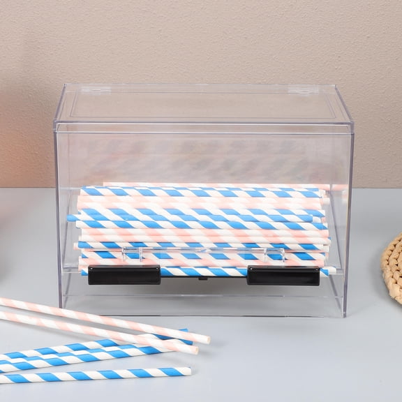 GETAJGHSD 1Pack Drinking Straw Dispenser Acrylic for Family and General Users
