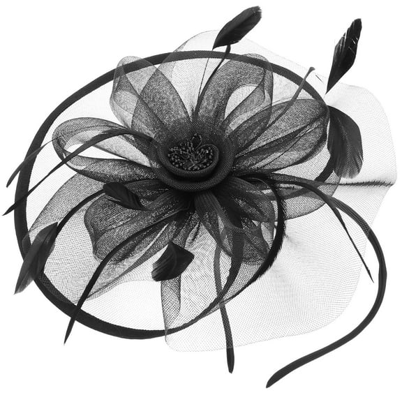 GETAJGHSD Lightweight Black Bridal Headpiece for Tea Party and Banquet