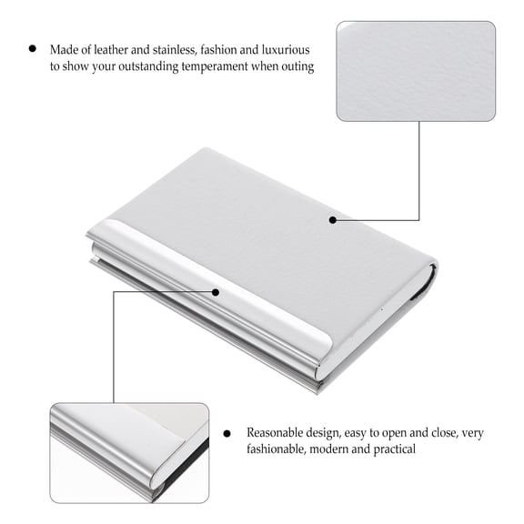 GETAJGHSD Credit Card Holder Business Card Holders Pu White 1Set