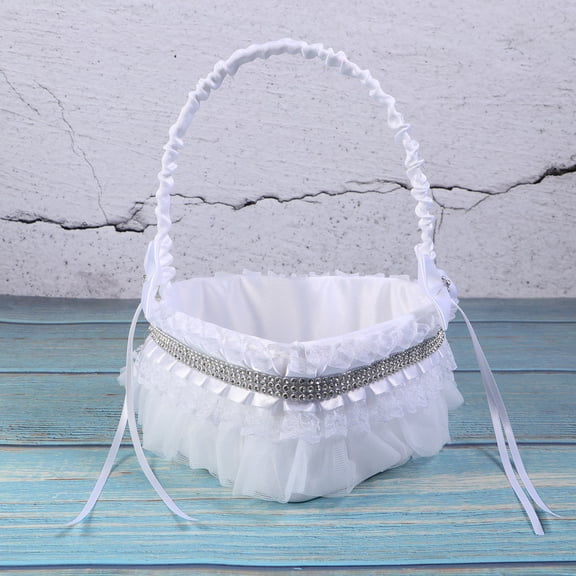 GETAJGHSD 1Pack Romantic Flower Basket Wedding Rhinestone Heart Shape for Couples Wedding Ceremony