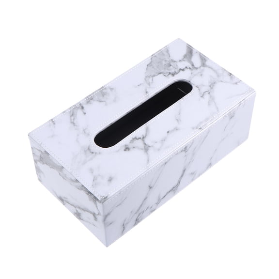 GETAJGHSD Home Use White Marble Texture Tissue Box Paper Towel Holder Desktop Storage