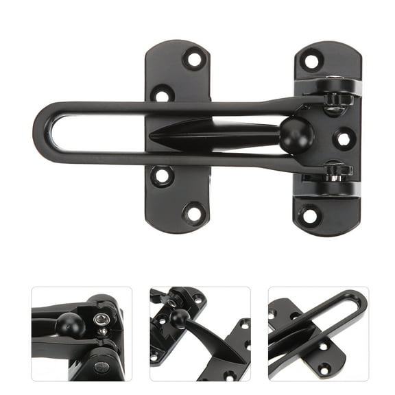 GETAJGHSD Black Swing Bar Door Lock for Home Security with Double Layer Fixing and Padlock Hole