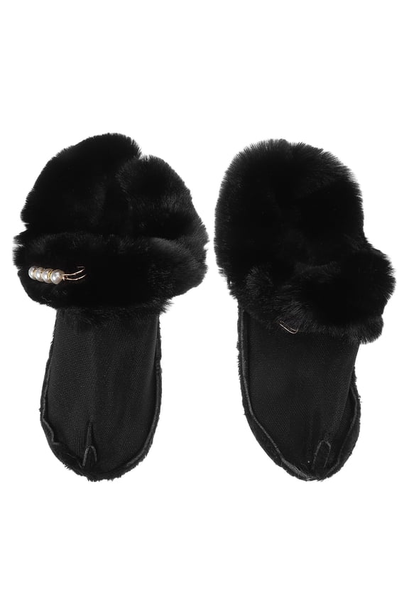 1Pair Black Cozy Furry Liner for Clogs Warm Removable Winter Insert