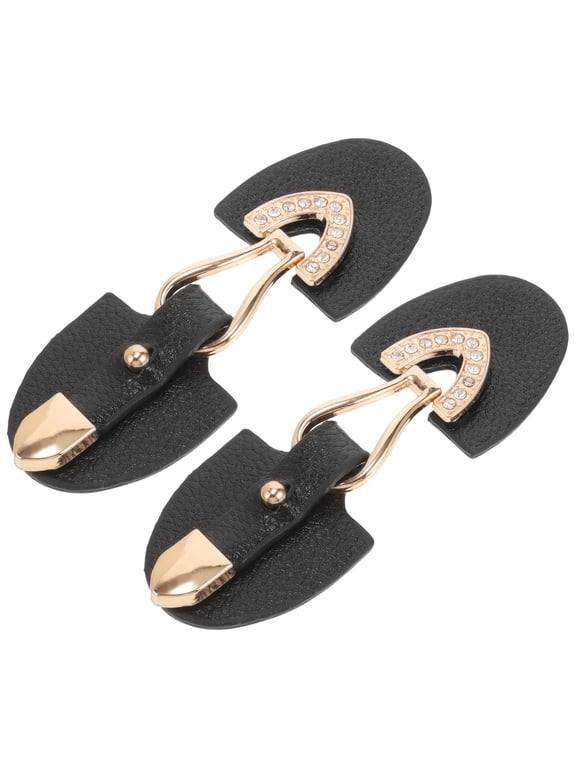 1 Pair Black Metal Toggle Buckles for Garment Closure, Clothing Fasteners and Decorative Accessories