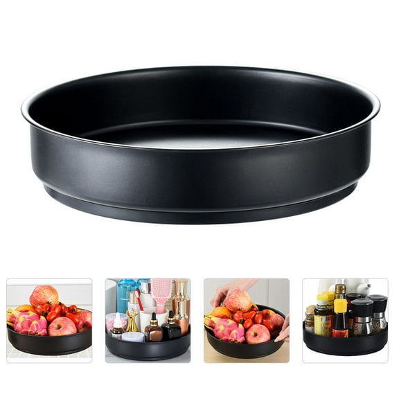 GETAJGHSD Black Metal Tray 1Pc Large Capacity Fruit Plate and Kitchen Storage Rack Organizer