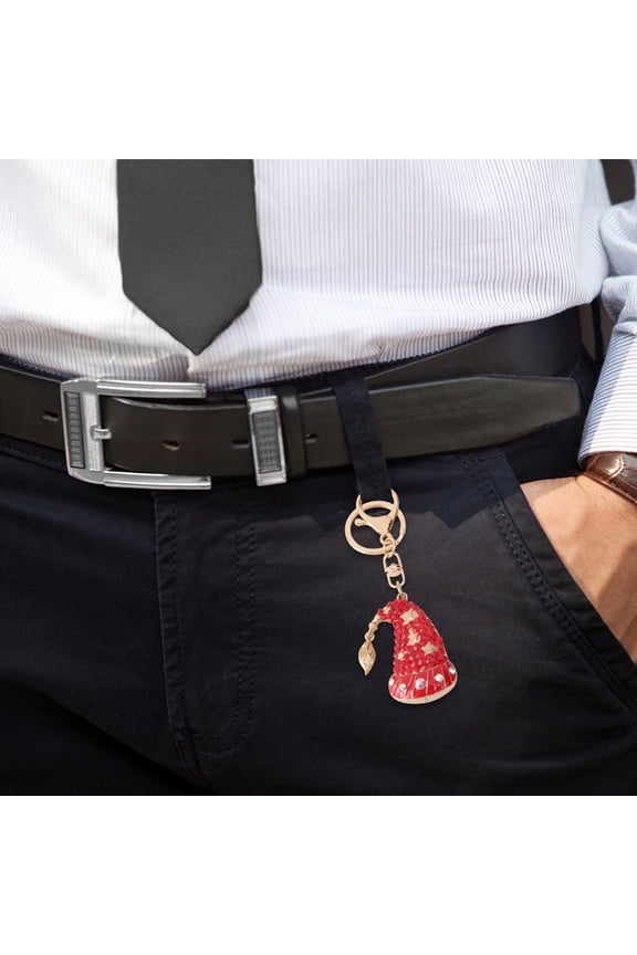1Pc Red Santa Claus Christmas Keychain with Rhinestone for Bag Or Car Decor