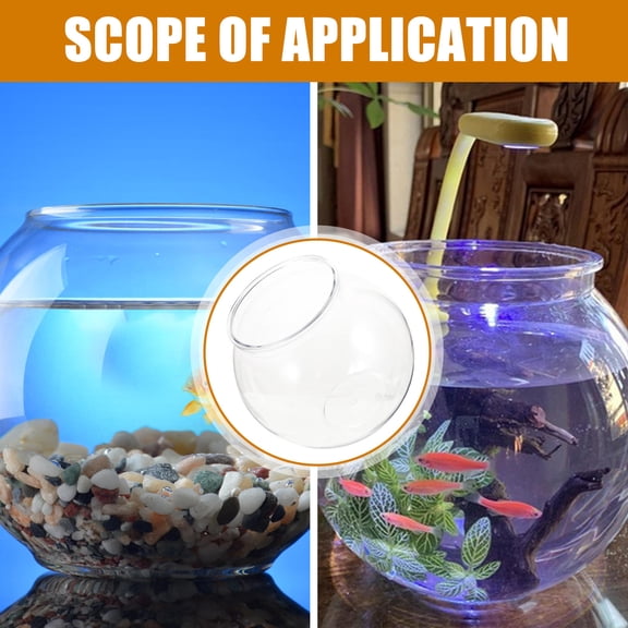 GETAJGHSD 1Pc Plastic Round Fish Tank Clear Design for Office Or Home Landscape Display