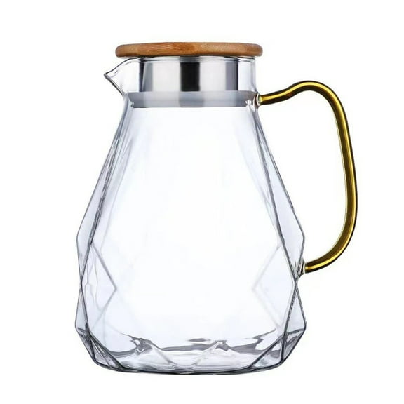 GETAJGHSD 1Pc Glass Pitcher for Cold Beverages with Rubber Base 1500ml