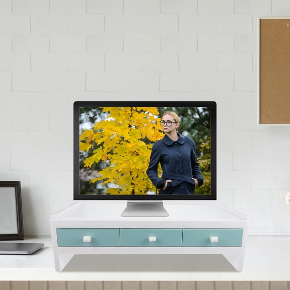 GETAJGHSD 1Pc Green Plastic Computer Monitor Holder Desk Organizer for Comfortable Screen Viewing