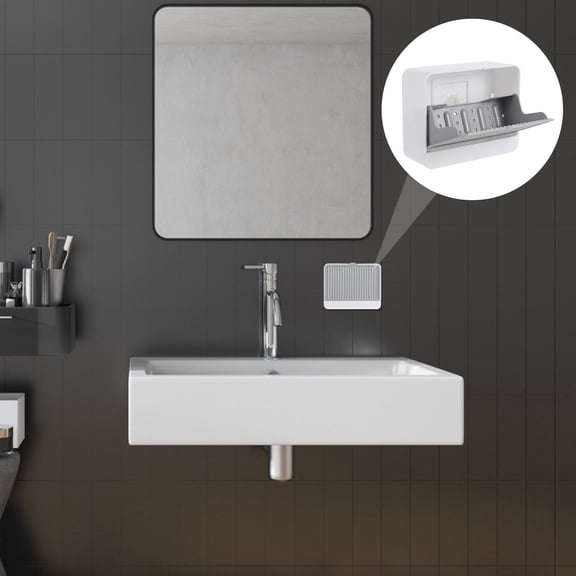 GETAJGHSD 1Pc Grey Plastic Soap Rack Wall Mounted Storage Stand with Drainage for Bathroom