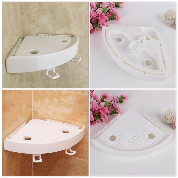 GETAJGHSD 1Pc Practical White Triangle Storage Shelf Multipurpose Storage Rack for Home Bathroom