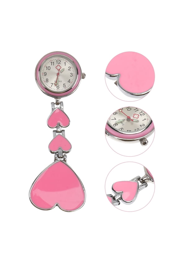 1Pcs Nurse Watch Fob Heart Shaped Portable and Waterproof Quartz for Medical Practice