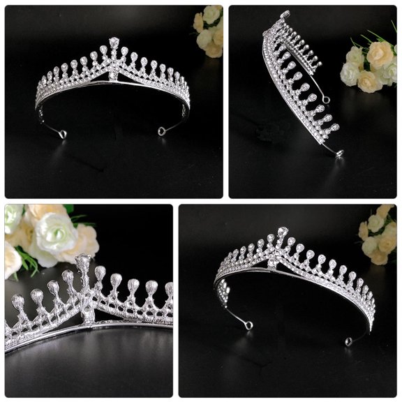 GETAJGHSD 1Pc Silver Rhinestone Studded Wedding Bride Tiara Elegant Crown for Hair Decoration
