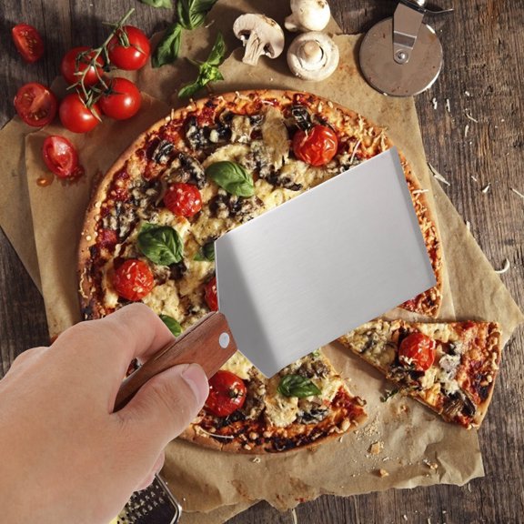 GETAJGHSD 1Pc Stainless Steel Steak Spatula with Ergonomic Coffee Handle for Grill and Teppanyaki