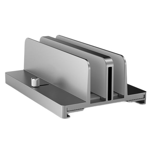 GETAJGHSD 1Pc Grey Vertical Laptop Stand Solid Aluminum Notebook Dock for Office Use