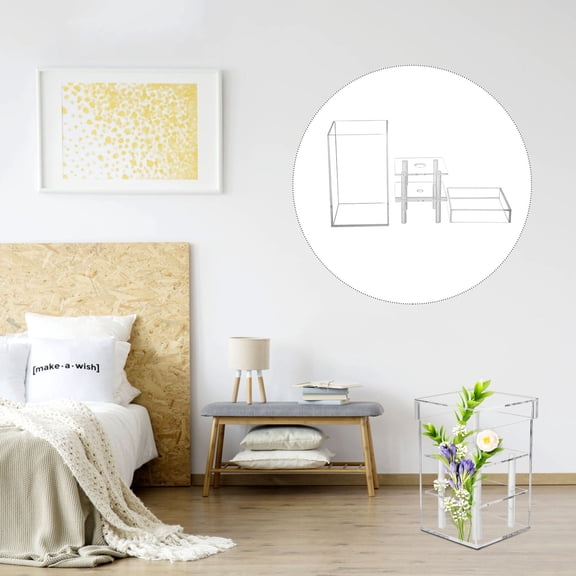 GETAJGHSD 1Pc Transparent Flower Preservation Box Acrylic Material for Stylish Flower Storage