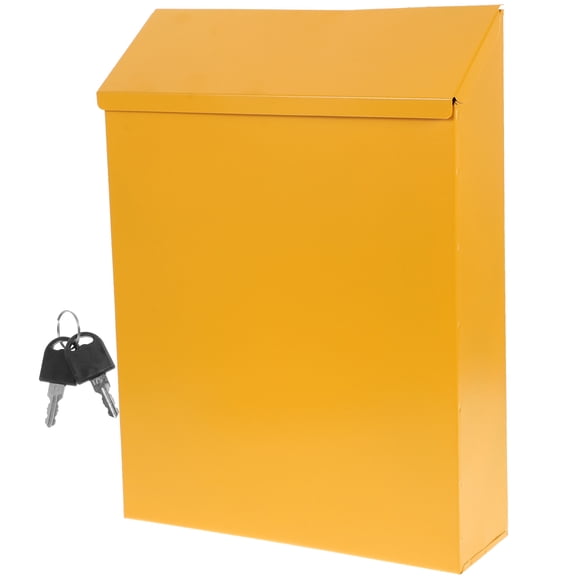 GETAJGHSD 1Pc Wall Mounted Yellow Suggestion Box with Iron Construction for Confidential Document Storage