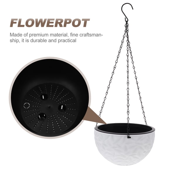 GETAJGHSD Hanging Plastic Orb Planter White 1Pcs for Balcony and Home Decoration