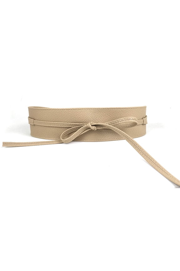 Women's Adjustable Wide Bow Waist Belt with Lace Detail, Stylish Retro PU Dress Accessory, 1 Piece