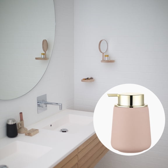 GETAJGHSD 1Pcs Pink Ceramic Lotion Dispenser Bottle 5.3x3.5x3.5in Refillable Bathroom Use