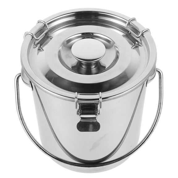 GETAJGHSD 3L Stainless Steel Airtight Soup Bucket Container, Round Canister for Coffee Bean Storage and Kitchen Use