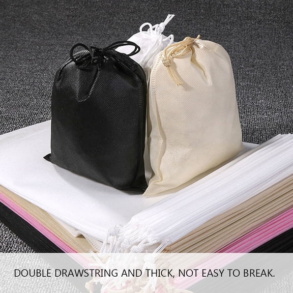 GETAJGHSD 1Set Lightweight Black Storage Bag Dustproof Non-Woven Fabric Double Drawstring