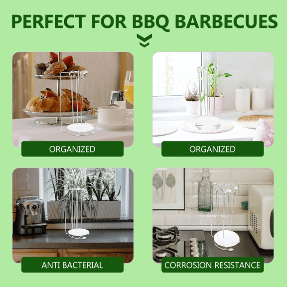 GETAJGHSD Durable Stainless Steel Bbq Hanger Plated Silver Easy to Use Cooking Accessory