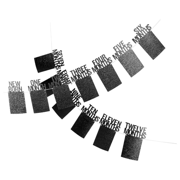 GETAJGHSD 1Set First Birthday Black Photo Frame Banner for Memorable Wall Display