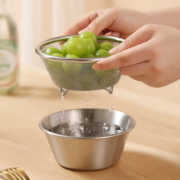 GETAJGHSD 1Set Fine Mesh Stainless Steel and Bowl Set for Efficient Draining and Mixing