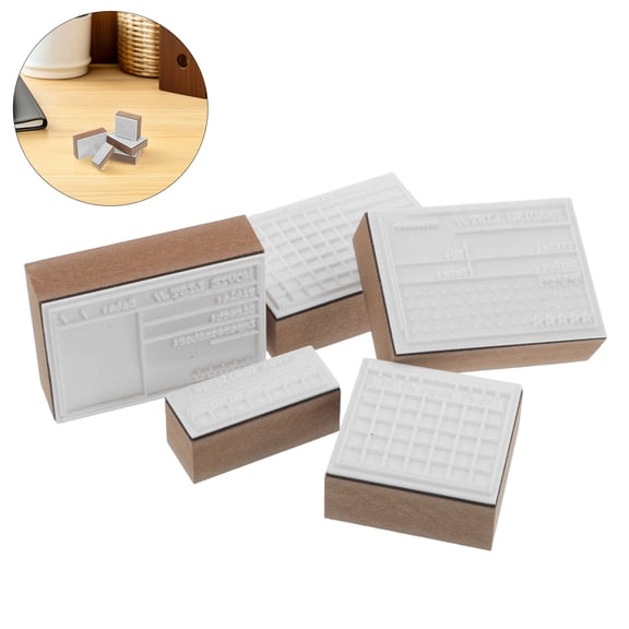 GETAJGHSD 1Set Vintage Style Rubber Stamps with Japanese Planner Design for Scrapbooking and Daily Routine Organization