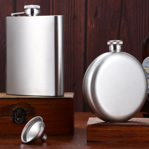 GETAJGHSD 1Set Leak Proof Stainless Steel Liquor Flask with Funnel for Hiking Camping and Picnics