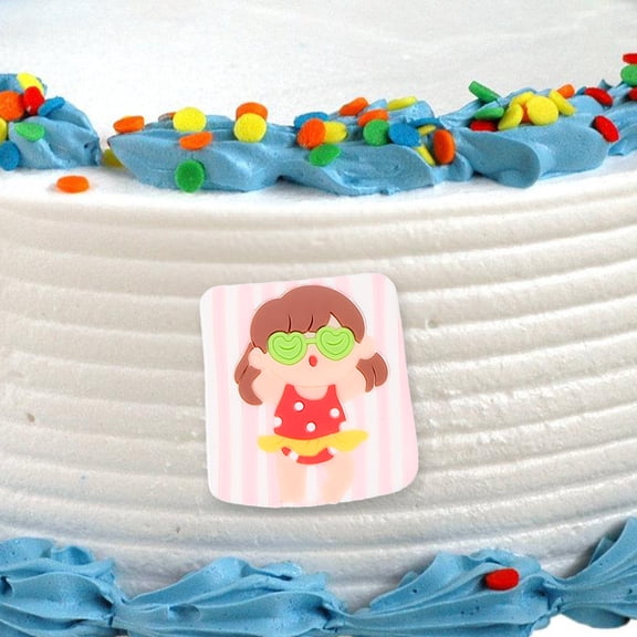 GETAJGHSD 1Set Easy to Use Birthday Cake Ornaments with Cute Beach Style Elements