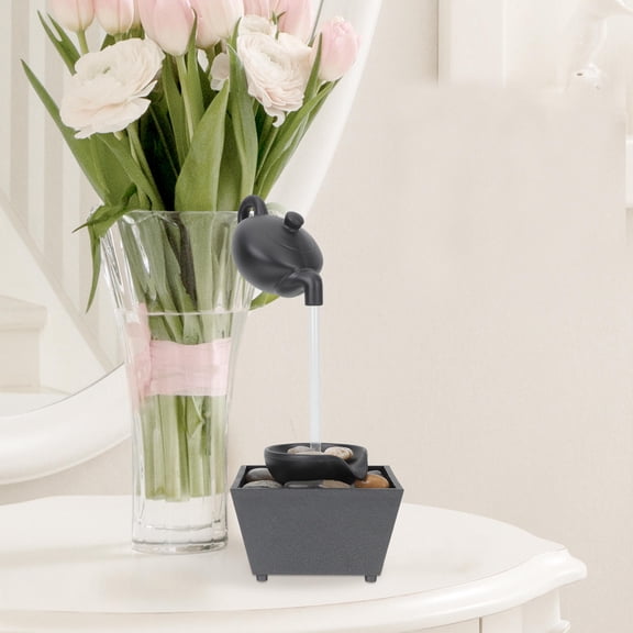 GETAJGHSD 1Set Black Waterfall Fountain Desktop Ornament for shui and Office Decoration