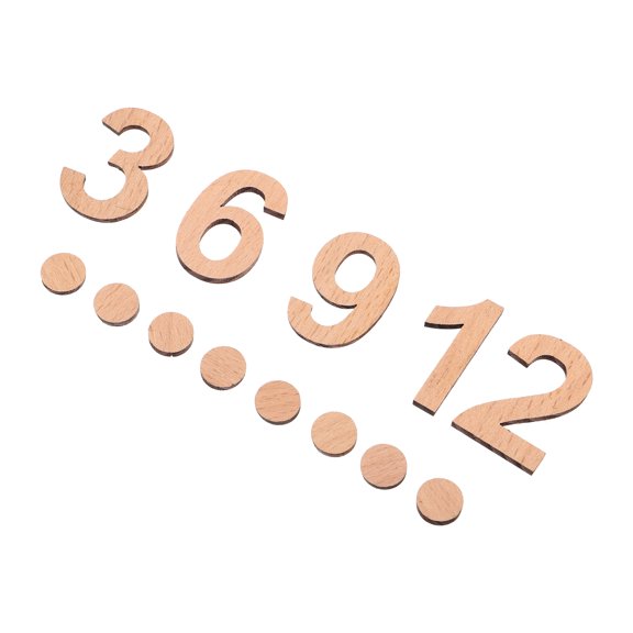 GETAJGHSD 1Set Natural Wood Clock Numbers Replacement Kit Paintable 3D Arabic Numerals for Wall Clocks