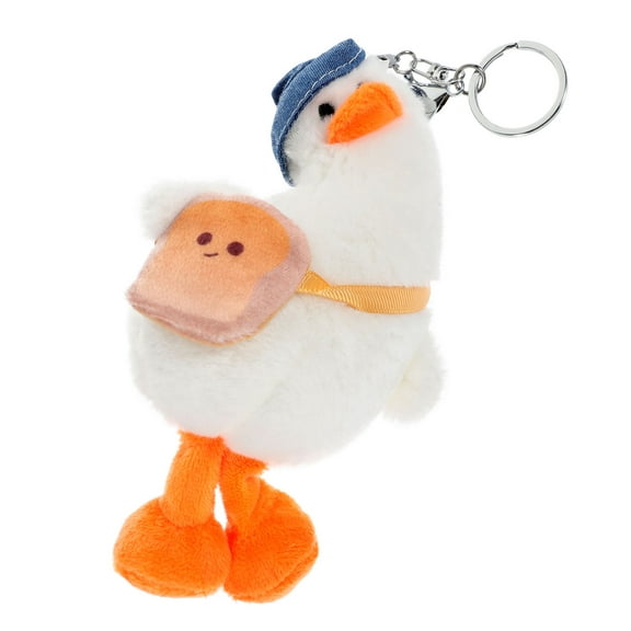 GETAJGHSD White Plush Keychain Hanging Design for Office Desk Decoration, 1 Piece Cute Soft Toy Accessory