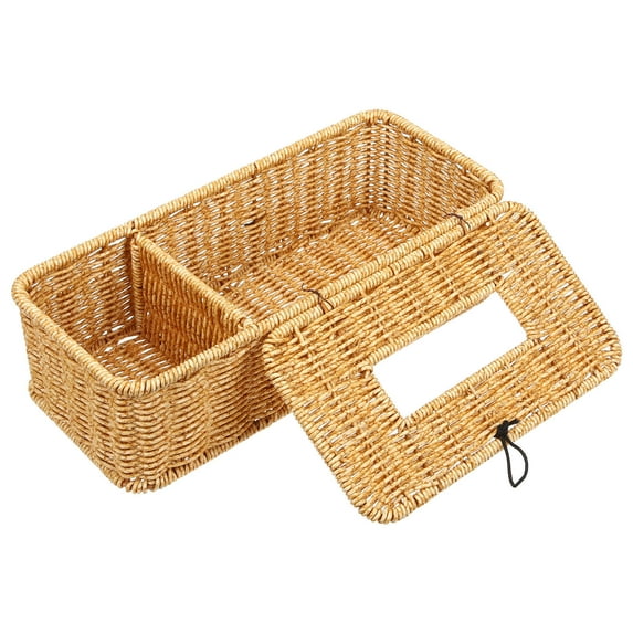 GETAJGHSD 1Set Rattan Boxes Tissue Box Cover With Storage Tray Rectangular Design For Homeowners Families
