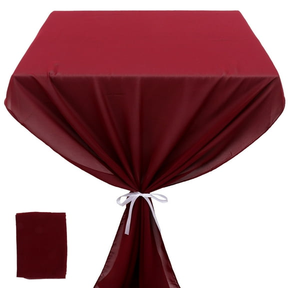 GETAJGHSD Dark Red Fabric Table Runner with Elegant Chiffon for Wedding and Party Table Decoration