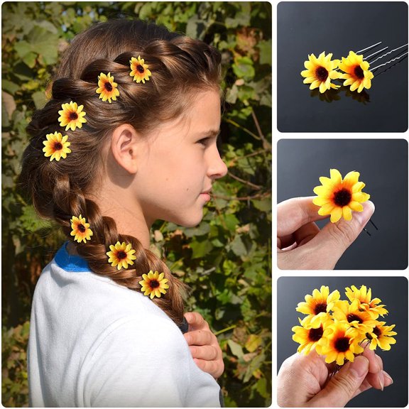 GETAJGHSD 1Set Soft Comfortable Sunflower Flower Hairband and Hairpin Set for Special Occasion Hair Decoration