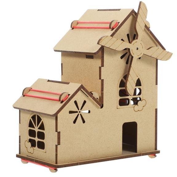 GETAJGHSD 1Set Solar Powered Decorations Beige Windmill Power Home with Fine Material Easy to Carry