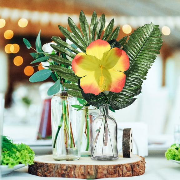 GETAJGHSD 1Set Simulation Tropical Plant Table Decoration Set Assorted Color for Luau Party