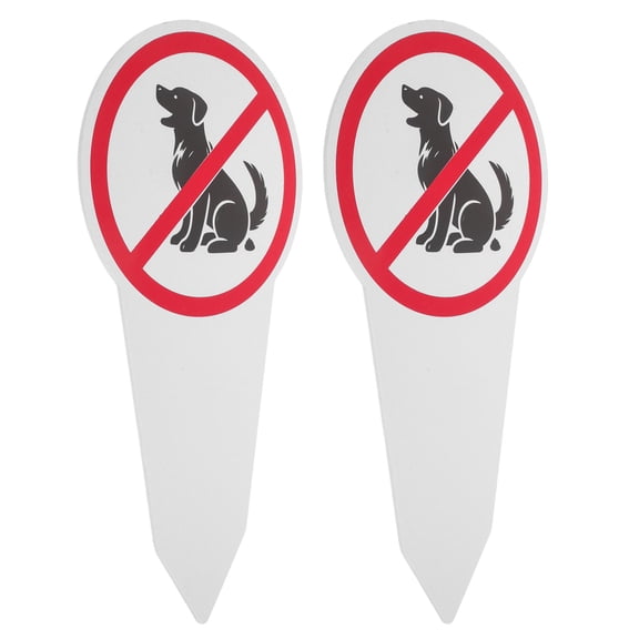 GETAJGHSD 2Pcs Funny Dog Warning Sign Metal Yard Stake for Home Outdoor Garden Decoration
