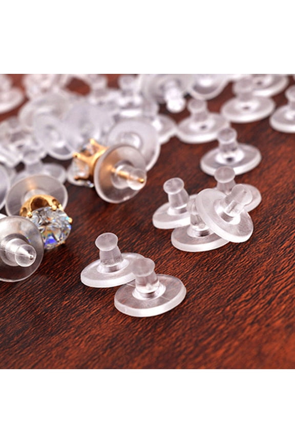 200Pcs Premium Silicone Earring Safety Backs Clear Comfortable Replacement